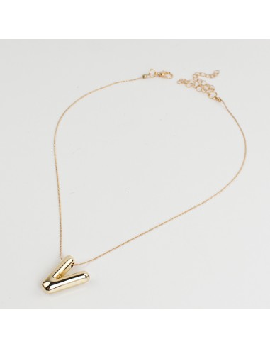 Collar de Cadena Bubble Golden Letter "V"
