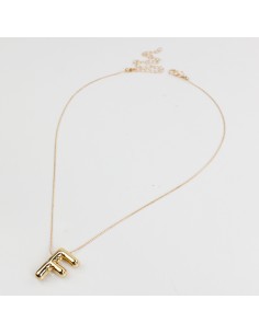 Collar de Cadena Bubble Golden Letter "F"