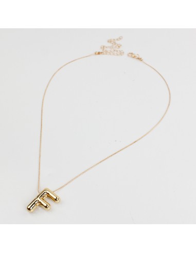 Collar de Cadena Bubble Golden Letter "F"