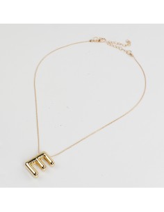Collar de Cadena Bubble Golden Letter "E"