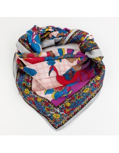 Pañuelo Parrot Rose (70x70)