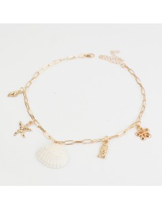 Collar Multicharms de Cadena Shell and Charms