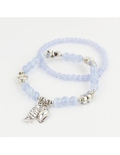 Set Pulsera Elástica Silver Ocean