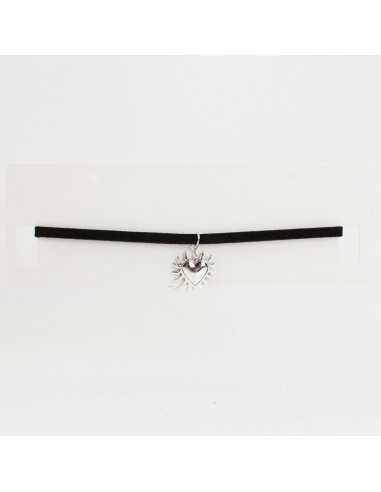 Choker de Gamuza Heart Soul Silver