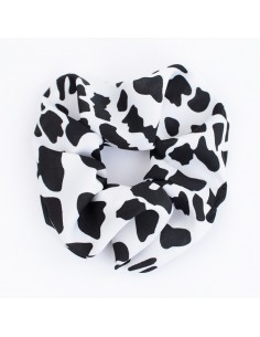 Scrunchie Print Cow White