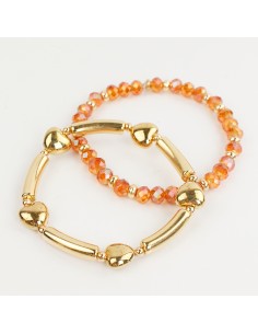 Set X2 Pulseras Heart Chic
