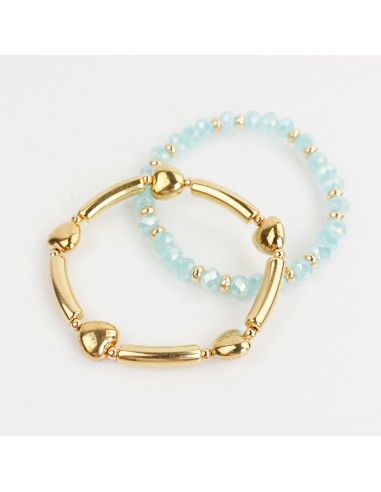 Set X2 Pulseras Heart Chic