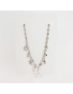 Collar Multicharms Silver White Summer