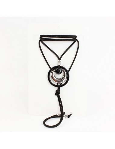 Collar de Gamuza Black & Silver