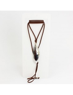 Collar de Gamuza New Feather Gold