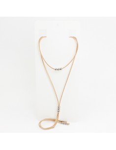 Collar de Gamuza Silver Beans Tie