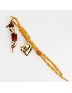 Llavero Bagcharms Golden Acrylic Heart