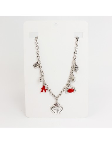 Collar Multicharms Silver Colored Crab