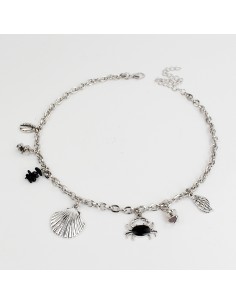 Collar Multicharms Silver Colored Crab