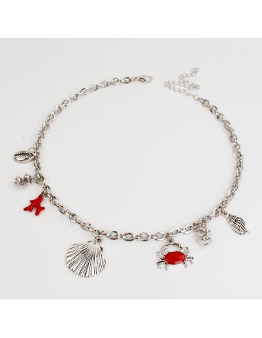 Collar Multicharms Silver Colored Crab