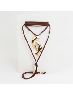 Collar de Gamuza Two Curves Gold