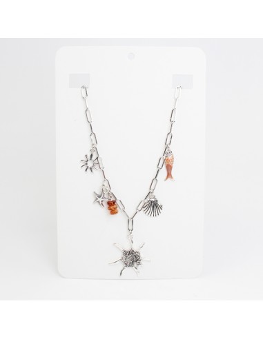 Collar Multicharms Colored Salmon