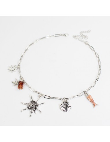 Collar Multicharms Colored Salmon