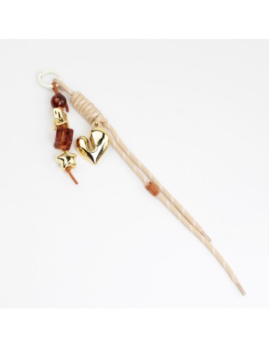 Llavero Bagcharms Golden Acrylic Heart