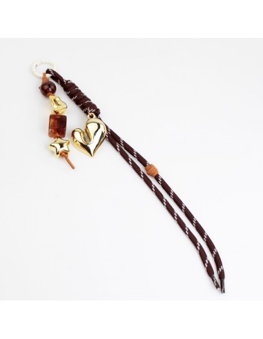 Llavero Bagcharms Golden Acrylic Heart