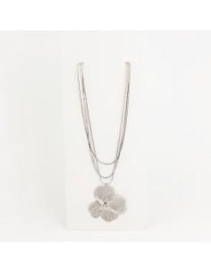 Collar de Cadenas Flor Soleil Silver
