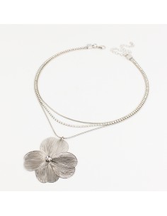 Collar de Cadenas Flor Soleil Silver