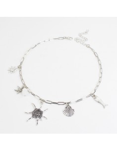 Collar Multicharms Colored Salmon