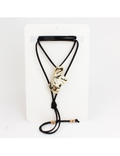 Collar de Gamuza Golden Textured Leaf