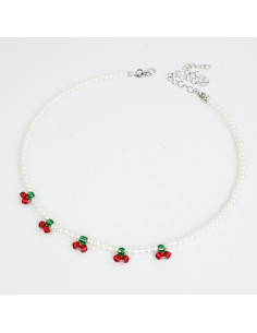 Collar Flexible Pearl Cherry