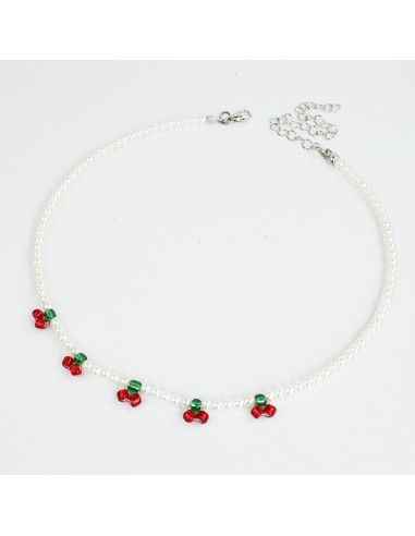 Collar Flexible Pearl Cherry