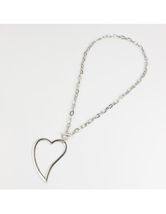 Collar de Cadena Silver XL Heart