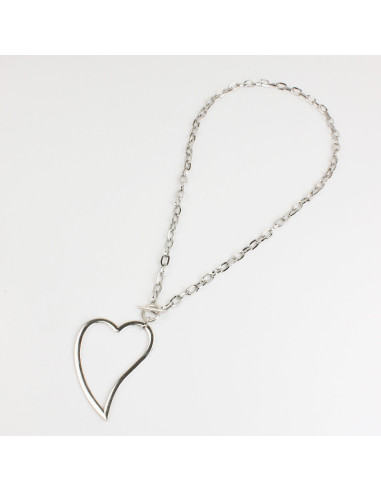 Collar de Cadena Silver XL Heart