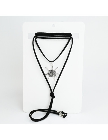 Collar de Gamuza Silver Coral