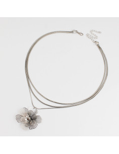 Collar de Cadena Flor Soleil Silver Layering