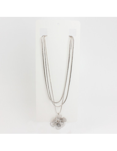 Collar de Cadena Flor Soleil Silver Layering