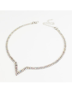Collar de Strass Glam Geometric Silver V