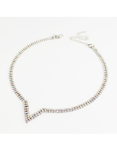 Collar de Strass Glam Geometric Silver V
