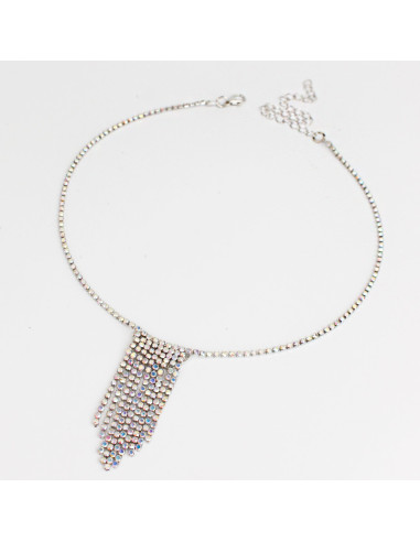 Collar de Strass Glam Silver Rain