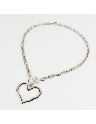 Collar de Cadena Silver Heart