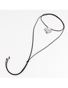 Collar de Gamuza Silver Textured Plate