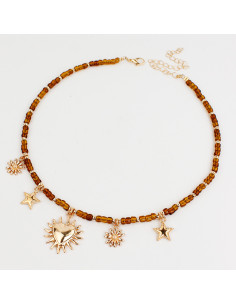 Collar Multicharms Flexible Terra Beads