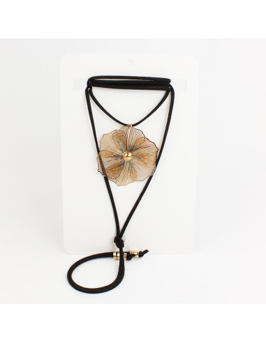 Collar de Gamuza Gold Flower Soleil