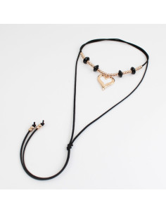 Collar de Gamuza Gold Heart