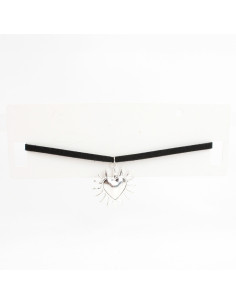 Choker de Gamuza Silver Sun Heart