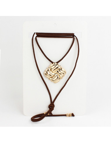 Collar de Gamuza Gold Plate