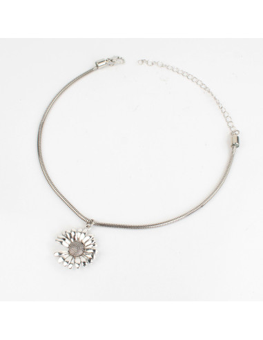 Choker de Cadena Silver Sunflower