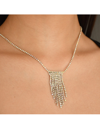 Collar de Strass Glam Silver Rain