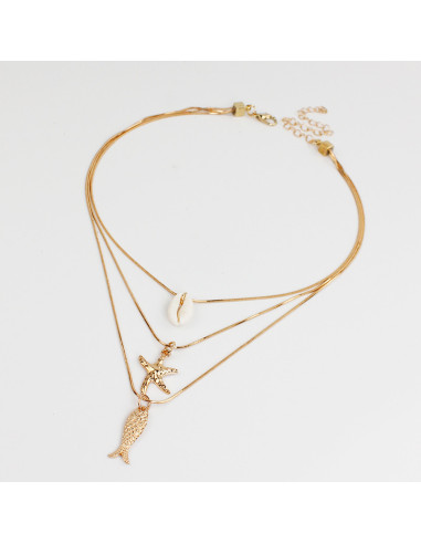Collar de Cadenas Buzios Gold