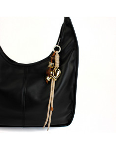 Llavero Bagcharms Golden Acrylic Heart