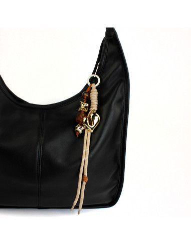 Llavero Bagcharms Golden Acrylic Heart